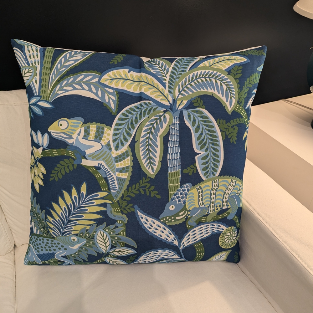 Tropical Blue and Green Decorative Pillow